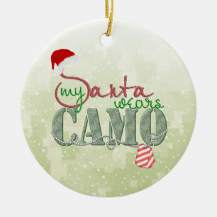 Cerâmica Meu papai noel veste o ornamento de Camo