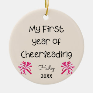 Cerâmica Meu Primeiro Ano de Ornamento Líder de Cheerhead