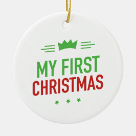 Cerâmica Meu Primeiro Ornamento Cerâmico de Natal