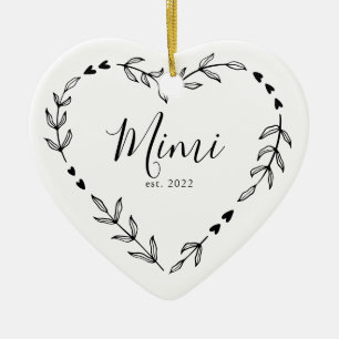 Cerâmica Mimi Year Est. Ornamento Cerâmico de Natal