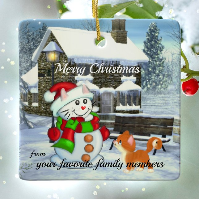 Cerâmica Neve Adorável Ornamento Cerâmico de Natal (Criador carregado)