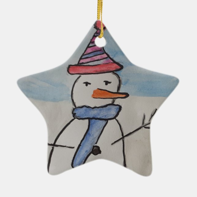 Cerâmica Neve e Ornamento de Árvore de Natal (Verso)