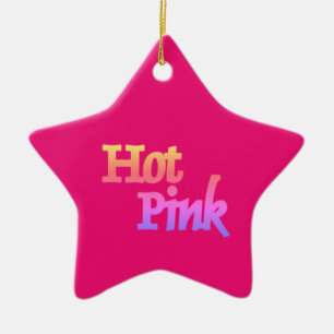 Cerâmica Nome cor-de-rosa quente ornamento de estrela cerâm