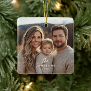 Cerâmica Nome Personalizado da Família Ano Ornamento de Fot