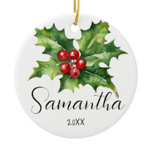 Nome Personalizado e Nota de Natal do Ornamento