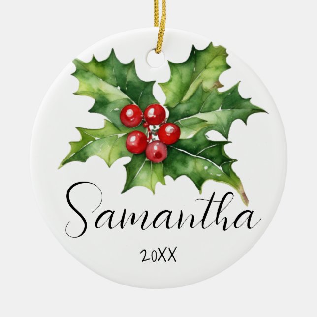 Cerâmica Nome Personalizado e Nota de Natal do Ornamento (Frente)