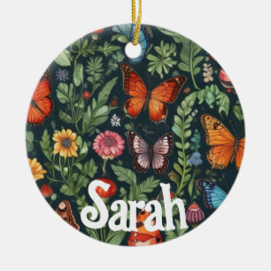 Cerâmica Nome Personalizável Ornamento de Jardim - Borbolet