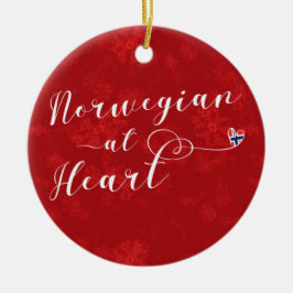 Cerâmica Norueguês No Coração, Ornamento Da Árvore De Natal