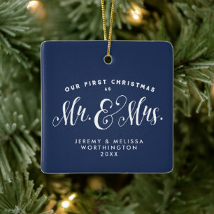 Cerâmica Nosso novo ornamento de fotos de Natal