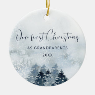 Cerâmica Nosso primeiro Natal como ornamento de avós