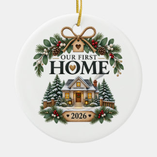 Cerâmica Nosso Primeiro Ornamento de Natal para Casa, Adorn