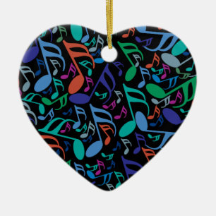 Cerâmica Notas Coloridas de Música Ornamento Cerâmico