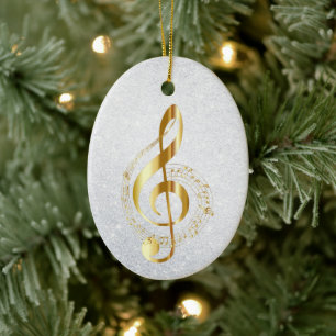 Cerâmica Notas de Ouro musical Ornamento cerâmico