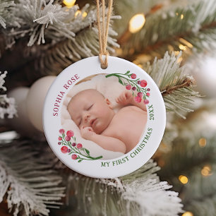 Cerâmica Novo Ornamento Cerâmico De Bebê, Primeiro Natal, C