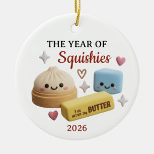 Cerâmica O Ano dos Squishies 3D Kawaii Ornamento de Argila