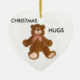 Cerâmica O Natal abraça o ornamento do urso de ursinho