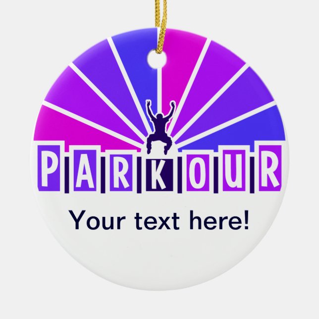 Cerâmica O ornamento de PARKOUR, personaliza (Frente)