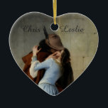 Cerâmica O ornamento personalizado de casamento Bacio / Il<br><div class="desc">"The Kiss" ("Il Bacio"),  por Francesco Hayez,  1859. Veja a minha loja (Outros > Arte) para mais itens com impressões de arte,  feitos a partir de imagens digitais de dominio público.</div>