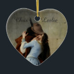 Cerâmica O ornamento personalizado de casamento Bacio / Il<br><div class="desc">"The Kiss" ("Il Bacio"), por Francesco Hayez, 1859. Veja a minha loja (Outros > Arte) para mais itens com impressões de arte, feitos a partir de imagens digitais de dominio público.</div>