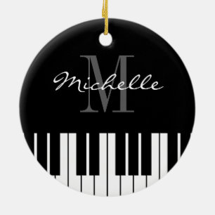 Cerâmica O piano fecha o ornamento da árvore de Natal para