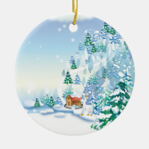 Cerâmica O Primeiro Ornamento de Cabra de Natal do Bebê