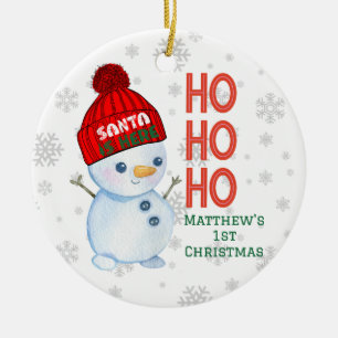 Cerâmica O Primeiro Ornamento de Natal do Bebê, Design de S
