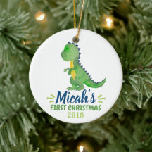 O Primeiro Ornamento de Natal do Dinossaur Baby