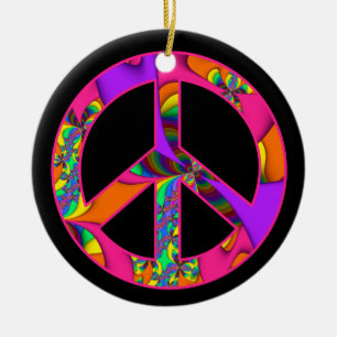 Cerâmica O sinal de paz colore-me ornamento brilhante