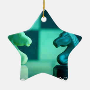 Cerâmica O tabuleiro de xadrez Knights o ornamento