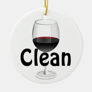 Cerâmica O vidro de vinho "limpa/" ornamento sujo