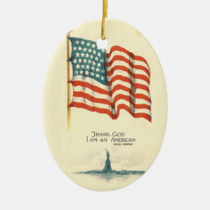 Cerâmica Obrigado Deus Sou Um Ornamento De Bandeira America