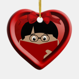 Cerâmica Ornamento 1 Do Coração De Meninos Do Livro 1