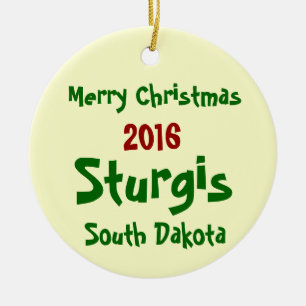 Cerâmica ORNAMENTO 2016 do FELIZ NATAL de Sturgis South