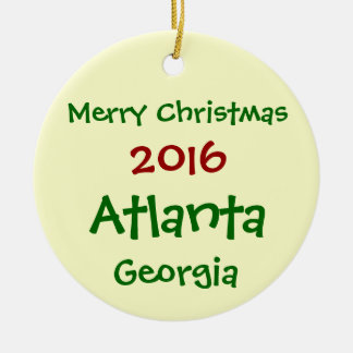 CERÂMICA ORNAMENTO 2016 NOVO DO FELIZ NATAL DE ATLANTA