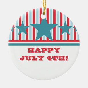 Cerâmica Ornamento a 4 de julho de Estrelas e Stripes