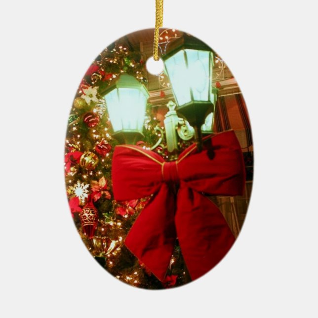 Cerâmica Ornamento "A Lâmpada da Rua de Natal" (Frente)