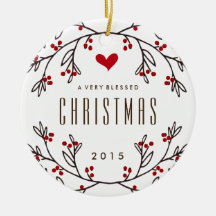 Ornamento abençoado de sentimento da foto do