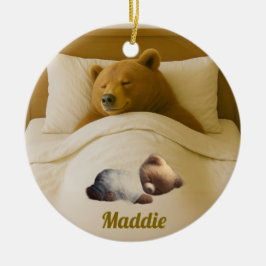 Cerâmica Ornamento Acrílico De Urso Redondo Personalizado E