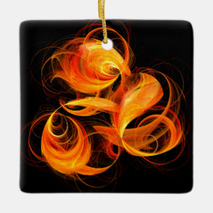 Cerâmica Ornamento ao quadrado de Abstrato de Fireball