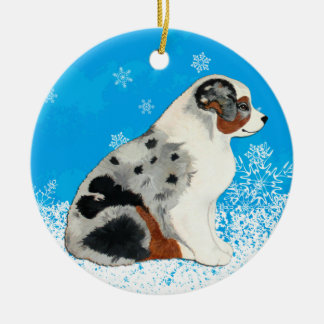 Cerâmica Ornamento australiano da neve dos filhotes de