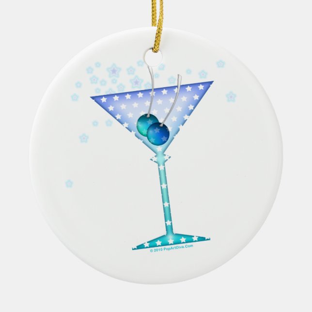 Cerâmica Ornamento azul de Martini (Frente)