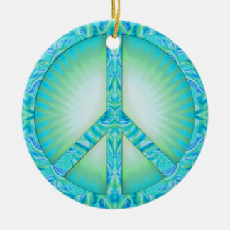 Cerâmica Ornamento azul do símbolo de paz