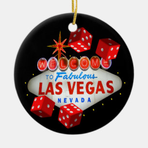 Cerâmica Ornamento bem-vindo de Las Vegas dos dados