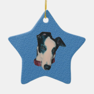 Cerâmica Ornamento Bonito De Cão De Rosto De Greyhound
