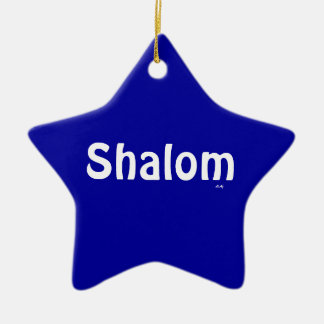 Cerâmica Ornamento branco azul da estrela de Shalom