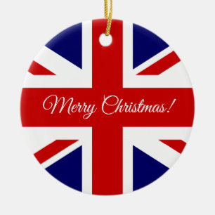 Cerâmica Ornamento britânico da árvore de Natal da bandei