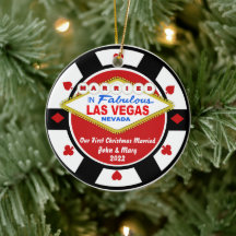 Ornamento Casado de Natal Primeiro Natal em Vegas