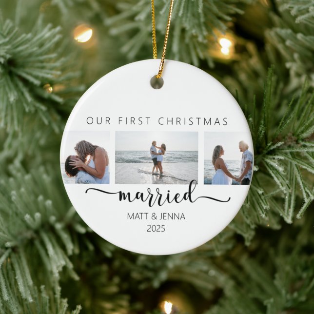 Cerâmica Ornamento Casado de Primeiro Natal (Árvore)