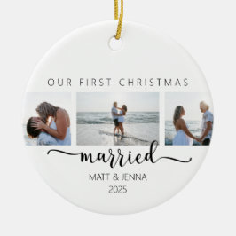 Cerâmica Ornamento Casado de Primeiro Natal