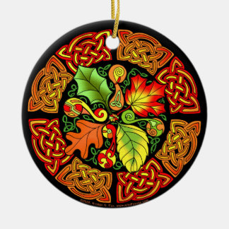 Cerâmica Ornamento celta das folhas de outono